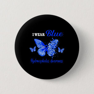 Awareness I Wear Blue Butterfly 6 Cm Round Badge