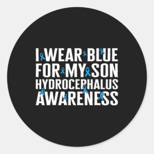 Awareness I Wear Blue For My Son Ribbon Neuros  Classic Round Sticker