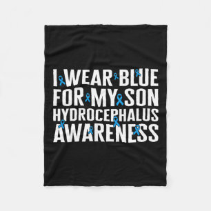 Awareness I Wear Blue For My Son Ribbon Neuros Fleece Blanket