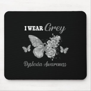 Awareness I Wear Grey Butterfly Mouse Pad