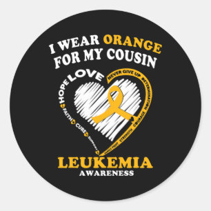 Awareness - I Wear Orange For My Cousin Classic Round Sticker