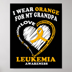 Awareness - I Wear Orange For My Grandpa  Poster