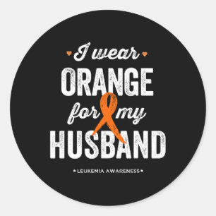 Awareness I Wear Orange For My Husband Classic Round Sticker