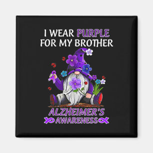 Awareness I Wear Purple For My Brother Gnome Magnet