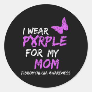 Awareness I Wear Purple For My Mum Classic Round Sticker