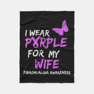 Awareness I Wear Purple For My Wife Fleece Blanket