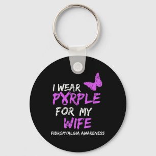 Awareness I Wear Purple For My Wife Key Ring