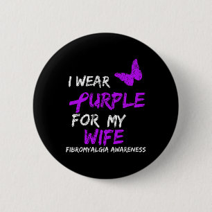 Awareness I Wear Purple For Wife 1 6 Cm Round Badge