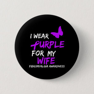 Awareness I Wear Purple For Wife 2 6 Cm Round Badge