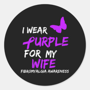 Awareness I Wear Purple For Wife 2 Classic Round Sticker