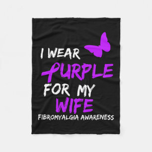 Awareness I Wear Purple For Wife 2 Fleece Blanket