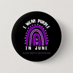Awareness I Wear Purple In June Heimer Support  6 Cm Round Badge