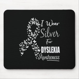 Awareness I Wear Silver Ribbon Learning Reading 1  Mouse Pad