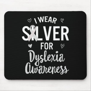 Awareness I Wear Silver Ribbon Learning Reading Di Mouse Pad