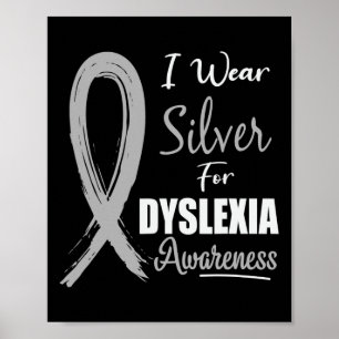 Awareness I Wear Silver Ribbon Learning Reading Poster