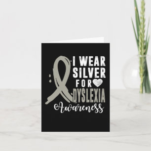 Awareness I Wear Silver Ribbon Learning Reading So Card