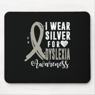 Awareness I Wear Silver Ribbon Learning Reading So Mouse Pad