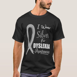Awareness I Wear Silver Ribbon Learning Reading T-Shirt