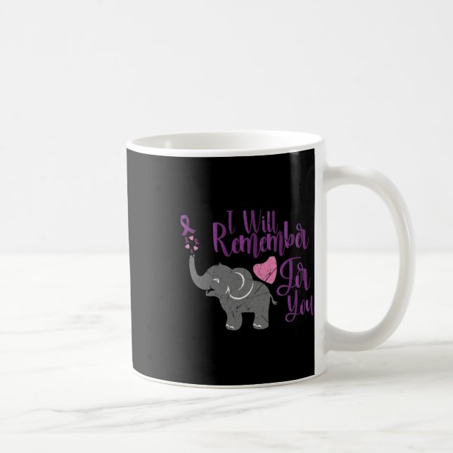 Awareness I Will Remember For You Cute Elephant  Coffee Mug (Right)