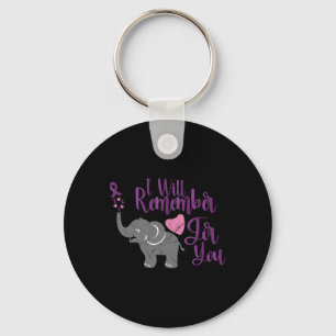 Awareness I Will Remember For You Cute Elephant  Key Ring