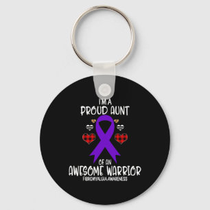 Awareness I'm Proud Aunt Of Awesome Warrior Wo 1 Key Ring