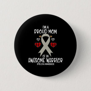 Awareness I'm Proud Mum Of Awesome Warrior 6 Cm Round Badge