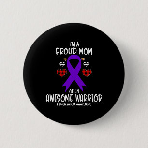 Awareness I'm Proud Mum Of Awesome Warrior  6 Cm Round Badge
