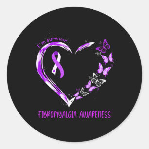 Awareness I'm Survivor Heart Ribbon Classic Round Sticker