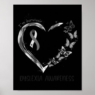 Awareness I'm Survivor Heart Ribbon Poster