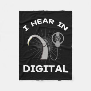 Awareness Implant Digital Hearing Aid Asl Fleece Blanket