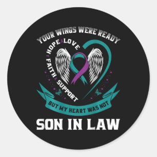 Awareness In Memory Of My Son In Law Back Graphic Classic Round Sticker