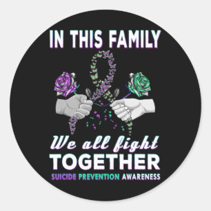 Awareness In This Family We All Fight Together Wom Classic Round Sticker