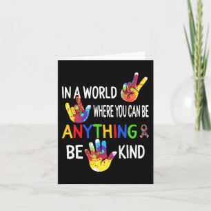 Awareness In World Be Kind Asl Language Puzzle Rib Card
