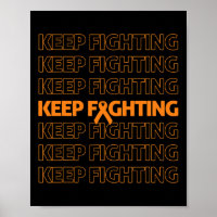 Awareness Keep Fighting Orange Ribbon Boxing Glove
