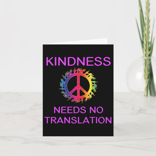 Awareness Kindness Needs No Translation Asl  Card (Front)