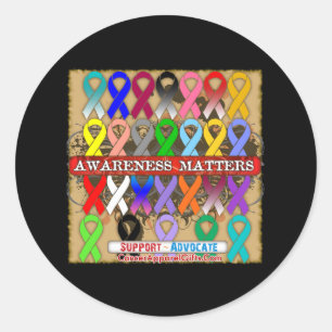 Awareness Matters - Cancer Ribbons Classic Round Sticker