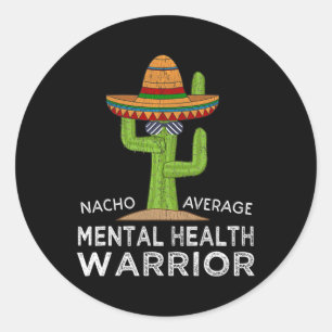 Awareness Mental Health Warrior Classic Round Sticker