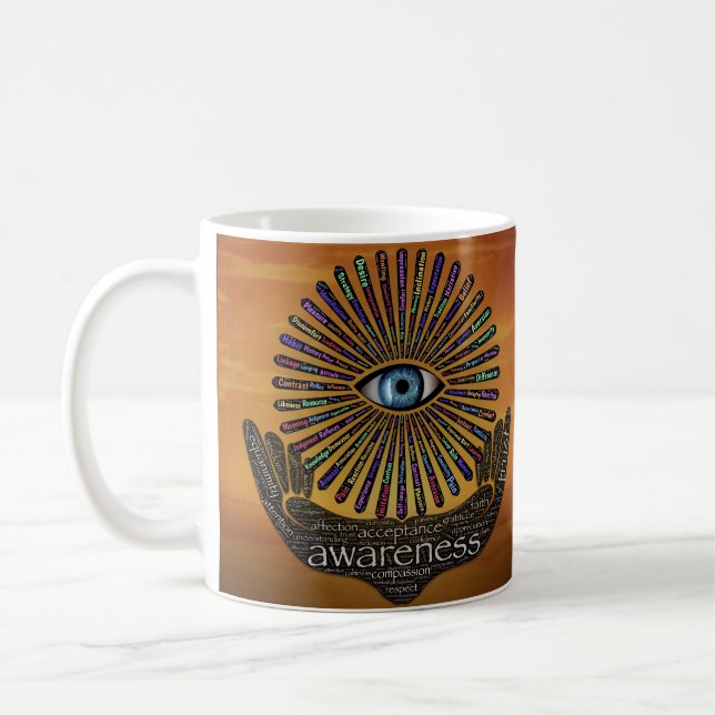 Awareness Minds Eye Inspirational Word Art   Coffee Mug (Left)