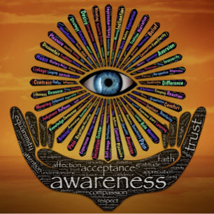 Awareness Minds Eye Inspirational Word Art   Cushion