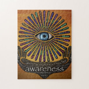 Awareness Minds Eye Inspirational Word Art  Jigsaw Puzzle