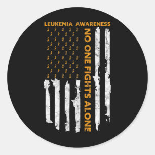 Awareness Month American Flag I'm A Warrior Classic Round Sticker