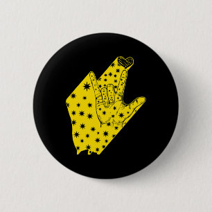 Awareness Month Asl Language Support I Love You Ha 6 Cm Round Badge