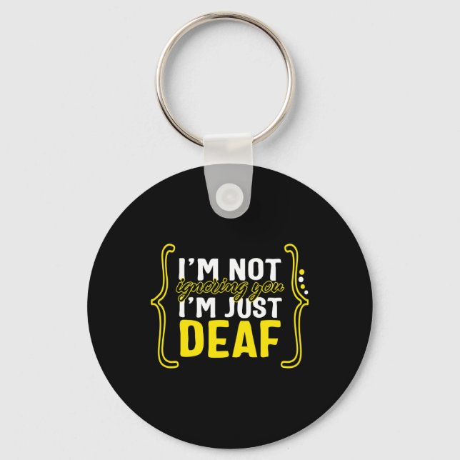Awareness Month Asl Language Support Not Ignoring  Key Ring (Front)