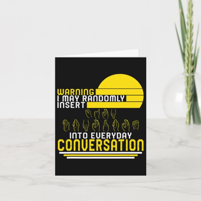 Awareness Month Asl Randomly Insert Love Deaf Comm Card (Front)