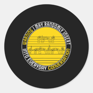 Awareness Month Asl Randomly Insert Love Deaf Comm Classic Round Sticker