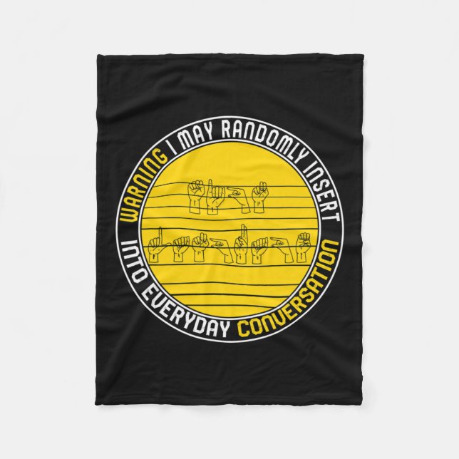 Awareness Month Asl Randomly Insert Love Deaf Comm Fleece Blanket (Front)