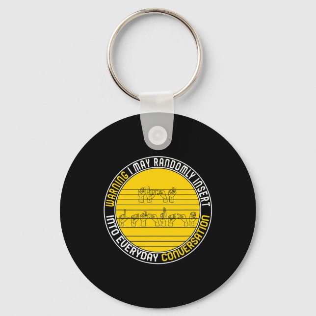 Awareness Month Asl Randomly Insert Love Deaf Comm Key Ring (Front)