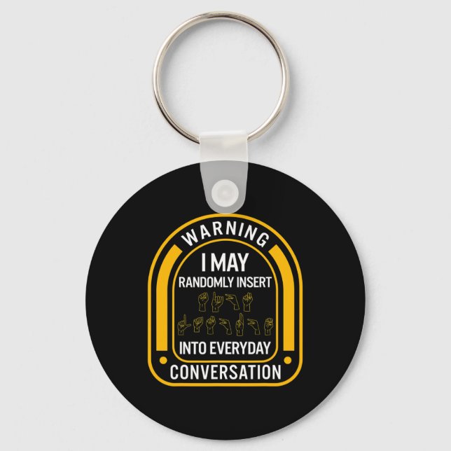 Awareness Month Asl Randomly Insert Love Deaf Comm Key Ring (Front)