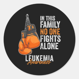 Awareness Month Boxing Gloves Orange Ribbon Classic Round Sticker