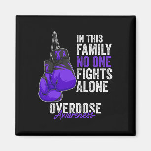 Awareness Month Boxing Gloves Purple Ribbon Magnet